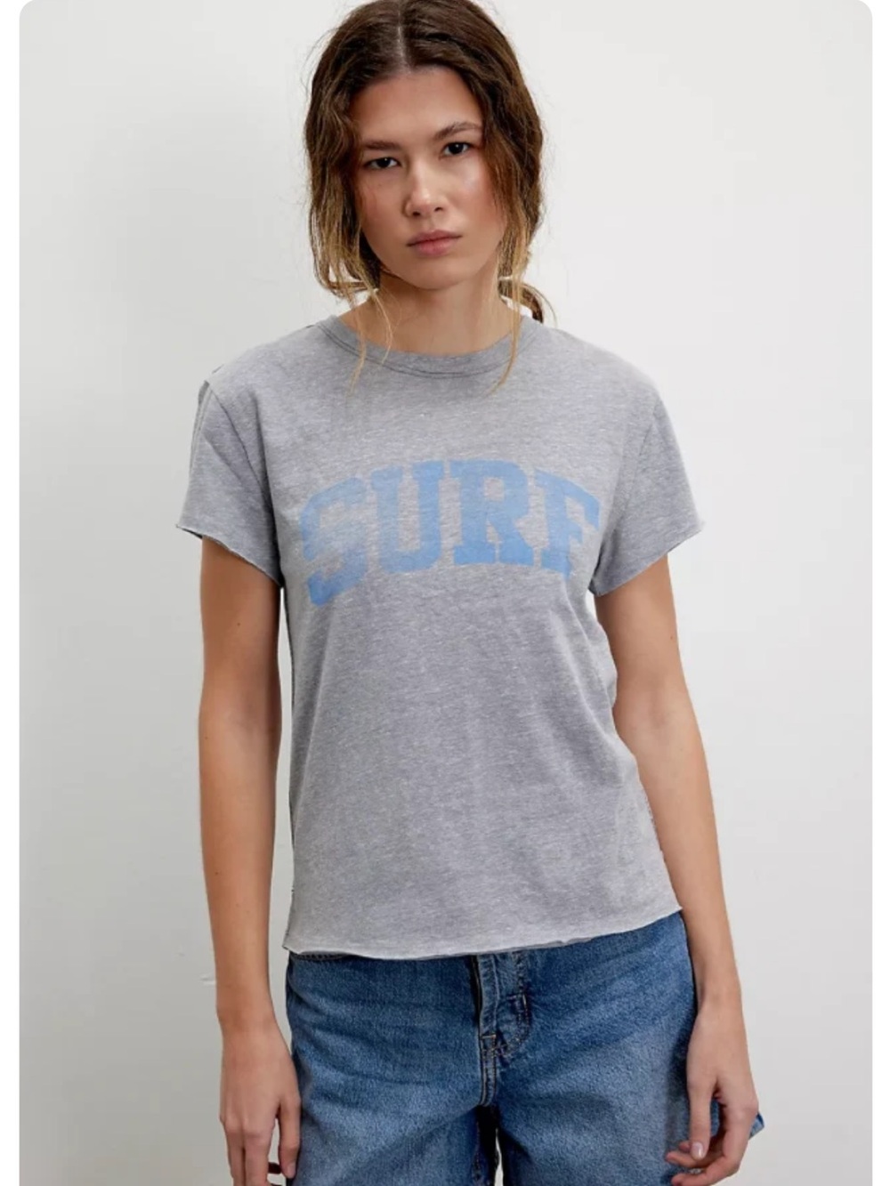 We The Free Graphic Nova Tee with Blue 'SURF' Graphic - Women